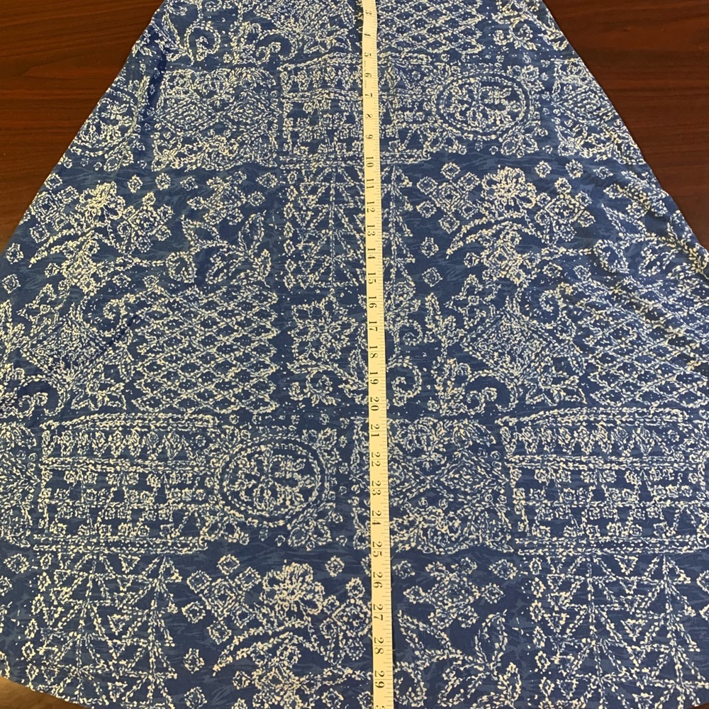 Chaps Maxi Dress, Blue and White, Size Petite Medium - Picture 12 of 12